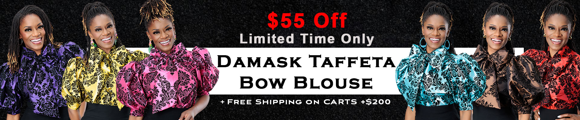 $55 Off Damask Taffeta Bow Blouse