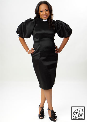 Clergy Puff Sleeve Pencil Dress